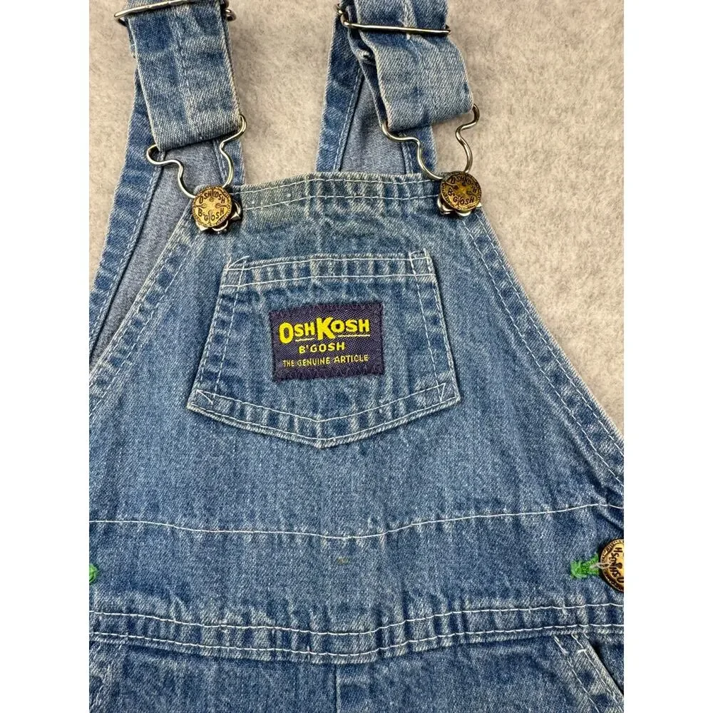 Vintage 90s Oshkosh B' Gosh Vestbak Blue Denim Overalls Infant 18 M USA